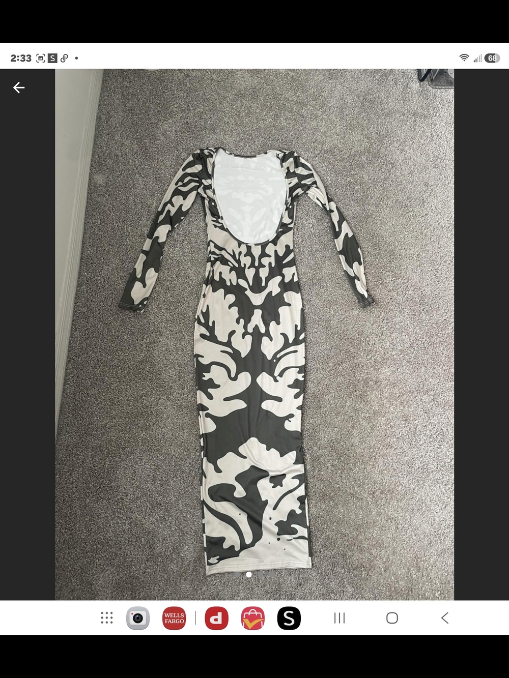 Mew Mews Black & White Printed Long Sleeve Maxi Dress - Picture 2 of 4